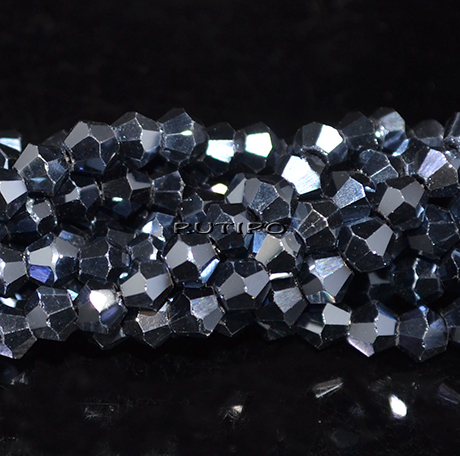 Биконусы Hematite, 4мм, низка 35см (ок. 90шт)