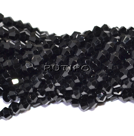 Біконуси Black, 4*4мм, нитка 30см (бл. 78шт)