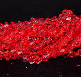 Біконуси Red, 6мм, нитка 28см (бл. 49шт)