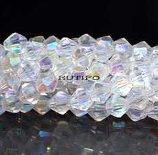 Біконуси Clear AB, 8мм, нитка 30см (бл. 38шт)