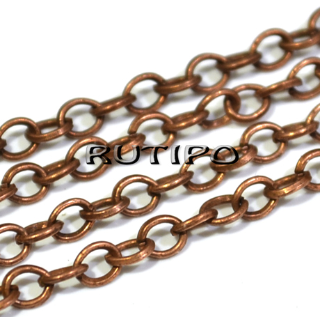 Цепь Antique copper (р/з 4*4мм), м