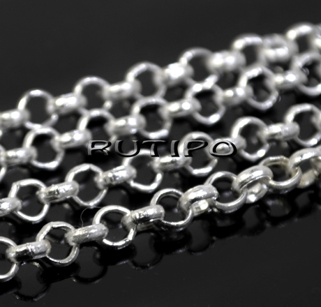 Цепь Silver, (р/з 4*4мм), 1м