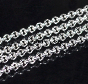 Цепь мед.сталь Silver Plated (р\з 2.5*2.5мм), 1м