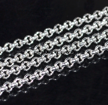 Цепь мед.сталь Silver Plated (р\з 2.5*2.5мм), 1м