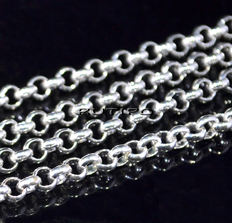 Цепь мед.сталь Silver Plated (р\з 4*4мм), 1м