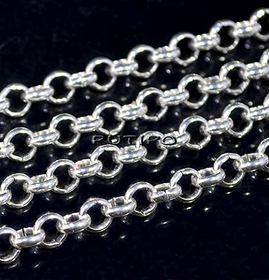 Цепь мед.сталь Silver Plated (р\з 5*5мм), 1м