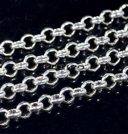 Цепь мед.сталь Silver Plated (р\з 5*5мм), 1м