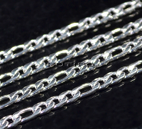 Цепь мед.сталь Silver Plated (р\з 6*3 и 4*3мм), 1м