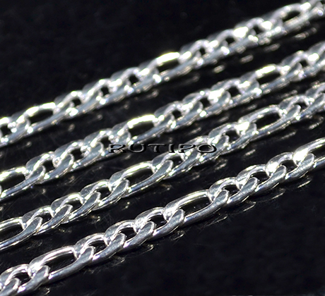 Цепь мед.сталь Silver Plated (р\з 6*3 и 4*3мм), 1м