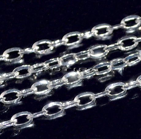 Цепь мед.сталь Silver Plated (р\з 6.5*4мм), 1м