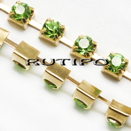 Ланцюг Golden зі стразами SS6 Peridot, 10см