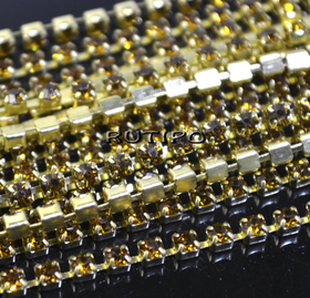 Цепь Golden со стразами SS6 Topaz, 10см