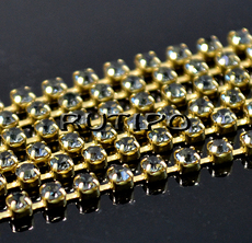 Цепь Golden со стразами SS6 BlackDiamond, 10см