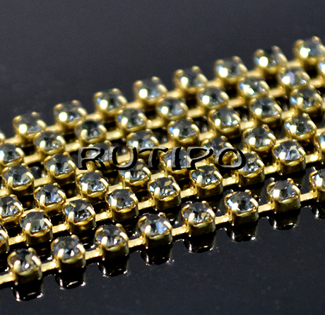 Цепь Golden со стразами SS6 BlackDiamond, 10см