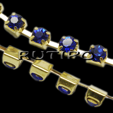 Ланцюг Golden зі стразами SS8 Sapphire, 10см