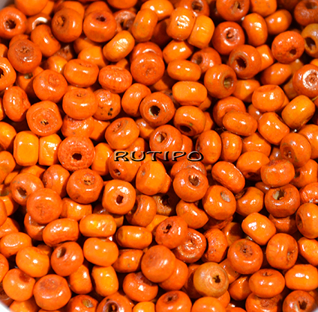 Бусины деревянные DarkOrange 4-5мм, 1г (ок. 35шт)