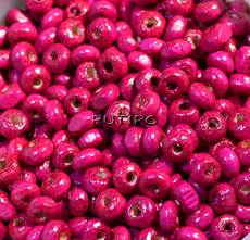 Бусины деревянные Fuchsia 5-6мм, 1г (ок. 30шт)