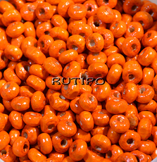 Бусины деревянные DarkOrange 5-6мм, 1г (ок. 30шт)