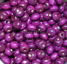 400шт, Бусины деревянные Purple 6мм