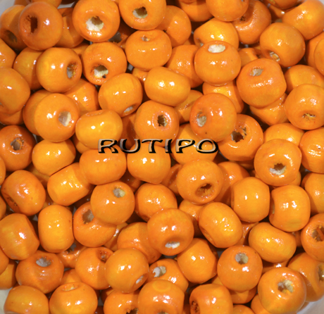 400шт, Бусины деревянные DarkOrange 6-7мм
