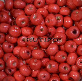 400шт, Бусины деревянные Red 6-7мм