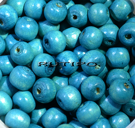 Бусина деревянная DarkCyan 8-9мм, шт
