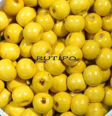 Бусина деревянная Yellow 8-9мм, шт