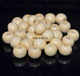 Wood bead Beige 8-9mm, pcs