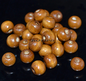 Wood bead Saddle Brown 8-9mm, pcs