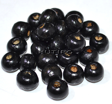 Wood bead Black 8mm, pcs