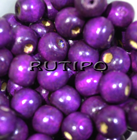 Бусина деревянная Purple 10мм, шт