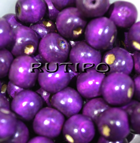 Бусина деревянная Purple 10мм, шт