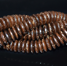 Бусины-Диск CoconutBrown, 10*3мм, низка 33см(ок. 110шт)