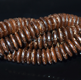 Бусины-Диск CoconutBrown, 10*3мм, низка 33см(ок. 110шт)