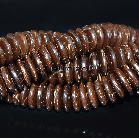 Бусины-Диск CoconutBrown, 10*3мм, низка 33см(ок. 110шт)