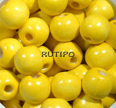 Бусина деревянная Yellow 12мм, шт
