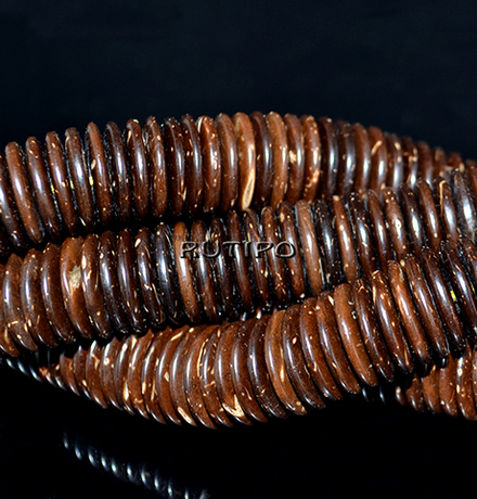 Coconutbron beads, 12*2mm, about 168pcs/strand