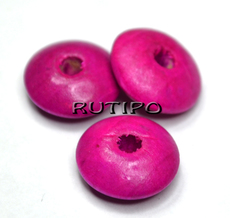 Wooden bead 14 * 5mm, pcs