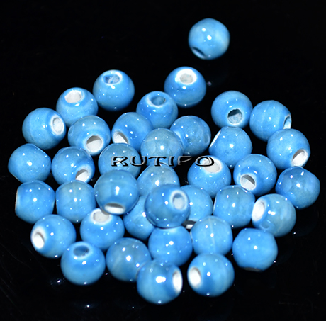 Бусина Pearlized DeepSkyBlue 6мм, шт
