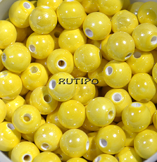 Pearlized Yellow bead 8mm, pcs.