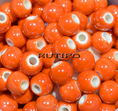 Pearlized Orange bead 9mm, pcs.