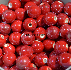 Pearlized OrangeRed bead 9mm, pcs.