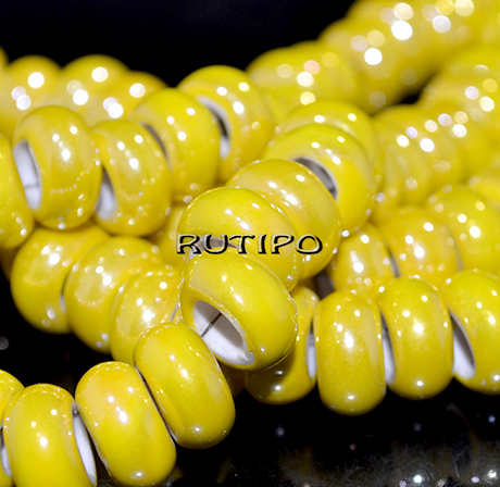 Бусина Yellow AB, 13-12*6.5мм, шт