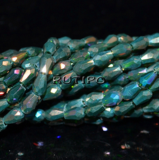 Бусины капля Teal AB 4*3мм, низка 42см (ок. 98шт)