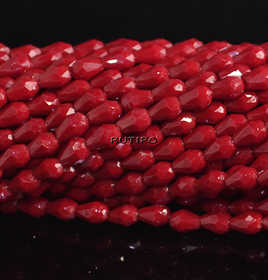 Бусины капля DarkRed 5*3.5мм, низка 49см (ок. 100шт)