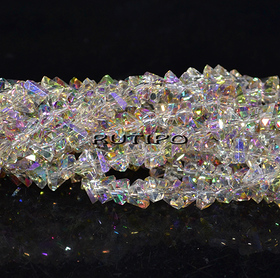 Бусины Triangle, Violet AB, 6*5*3.5мм, низка 28см(ок. 87шт)