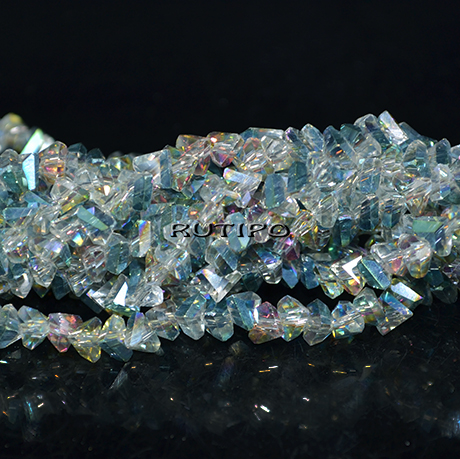 Triangle beads, Turquoise AB, 6*5*3.5mm, about 98pcs/strand