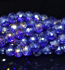Намистини грановані Blue AB, 8мм, нитка 50см (бл. 70шт)