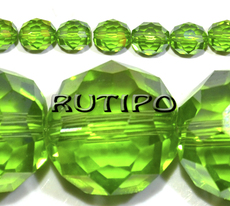 100шт, Бусины LimeGreen АВ 10*8мм