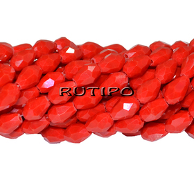 Бусина капля Red 6*4мм, шт